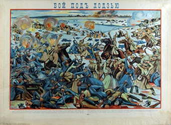 De slag om Lodz tussen het Duitse leger en het Russische leger (1914) - De Slag om Lodz door Anoniem