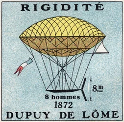 De ballonnen: ballon haubanne door Henri Dupuy de Lome (1816-1885) in 1872