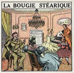 Lichtbronnen: de stearinekaars gebruikt op kroonluchters in de 19e eeuw