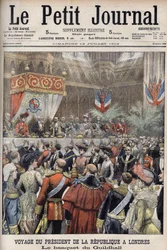 Londen, Groot-Brittannië. Reis van president Loubet. Receptie in de Guildhall door Sir Marcus Samuel. Le Petit Journal, juli 1903 (gravure)
