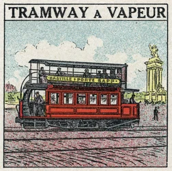 Mechanische tractie: stoomtram verscheen in Parijs aan het einde van de 19e eeuw op de Bastille-lijn - deur Bapp. Anonieme illustratie uit 1925. Privécollectie.