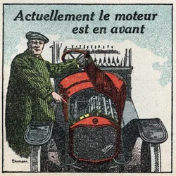 Mechanische tractie: de motor van de jaren 1920 is vooruit. Anonieme illustratie uit 1925. Privécollectie.