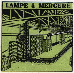 Nieuwe gas-eigenschappen: kwiklamp. Anonieme illustratie uit 1925. Privécollectie.