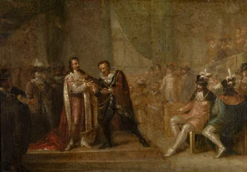 Peter Paul Rubens aanvaardt een zwaard van Charles I van Engeland, ca. 1808