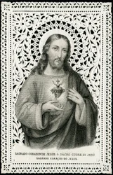 Vrome afbeelding: Jezus met heilig hart (gravure)