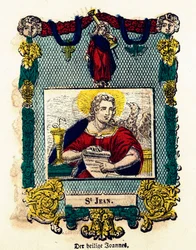 Vrome afbeelding: Sint Jan. Gravure uit de 19e eeuw