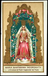 Vrome afbeelding: De Allerheiligste Maagd gekroond. Chromolithografie.