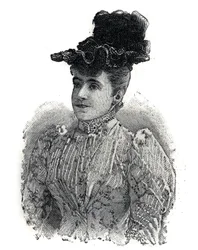 Portret van Adelina Patti, Italiaanse zangeres. Gravure in "Le Petit Parisien"
