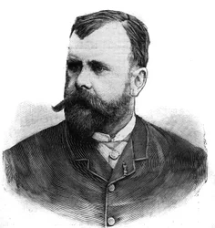 Portret van Albert Maignan (1845-1908), Franse schilder. Gravure in "Le Petit Parisien"