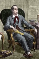 Portret van Alphonse de Lamartine (1790-1869) - Portret van Alphonse de Lamartine (1791-1869), Franse schrijver en politicus - Gravure in 