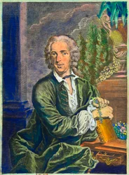 Portret van Carl Von Linne (1707-1778) Zweedse natuuronderzoeker