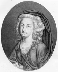 Portret van Elisabeth Philippine Marie Helene van Frankrijk genaamd Madame Elisabeth (1764-1794), zus van Lodewijk XVI - Gravure uit 1863 in 