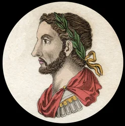 Portret van keizer Antoninus Pius (86-181). Gravure uit de 19e eeuw.