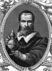 Portret van Francesco Raibolini genaamd il Francia (1450-1518) Italiaanse schilder. Gravure van 1859 in "de galerijen van Europa - Italië" door Armengaud. Privécollectie.