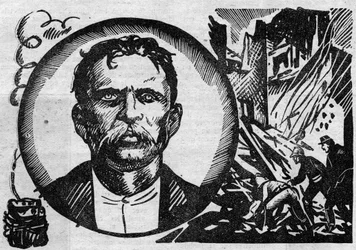 Portret van François Claudius Koenigstein alias Ravachol (1859-1892), terrorist en anarchist. Illustratie uit 