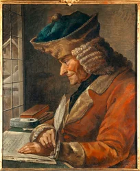 Portret van François Marie Arouet Voltaire (1694-1778) in zijn werkkamer