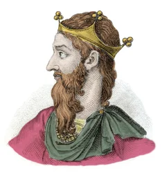 Portret van Frederik I van Hohenstaufen, bekend als Frederik Barbarossa (1122-1190), Duits-Romeins keizer. Gravure uit de 19e eeuw. Milanese