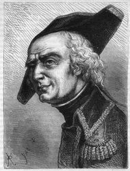 Portret van generaal Luc Simeon Auguste Dagobert (1736-1794). Gravure uit 1866 in 