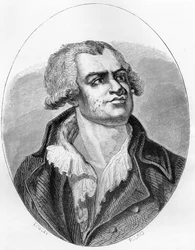 Portret van Georges Danton (1759 - 1794) redenaar en politicus - Gravure van 1863 in 