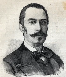 Portret van Giovanni Giolitti (1842-1928) Italiaanse politicus, voorzitter van de Raad van Ministers. Gravure in 
