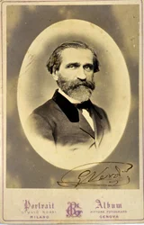 Portret van Giuseppe Verdi (1813-1901), Italiaanse componist. Circa 1850. Privécollectie. Milaan