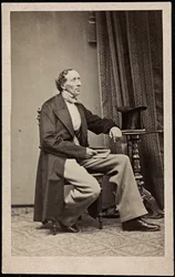 Portret van Hans Christian Andersen (1805-1875), Anoniem. Foto, ca. 1865. Privécollectie