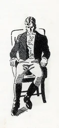 Portret van Heathcliff personage uit de roman 