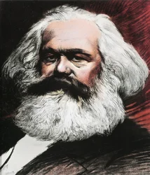 Portret van Karl Marx, Duitse filosoof, econoom en revolutionair