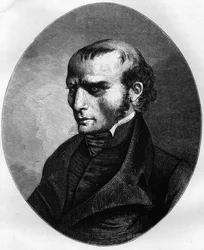 Portret van Louis Pierre Louvel (1783-1820), de moordenaar van de hertog van Berry in 1820 - gravure uit 1863 in „Le Livre Rouge - Histoire de l