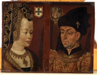 Portret van Filips de Goede en Isabella van Portugal, ca. 1550 (olieverf op paneel)