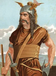 Portret van Spartacus. Leider van de slaven die tegen Rome in opstand kwamen (gestorven in 71 v.Chr.). Naar 