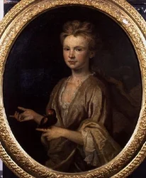Portret van een jong meisje met een papegaai