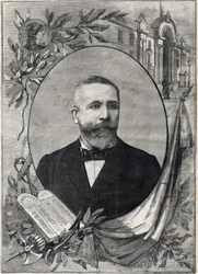 Portret van de nieuwe Franse president Emile Loubet (1838-1929) gekozen op 18 februari 1899. Gravure. In 