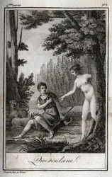 QUERCULANES, nimfen, kanaalbeschermers. Gravure uit 1819 in 