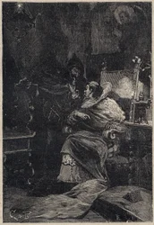 Rodrigo Borgia en Ascanio Maria Sforza Visconti (1455-1505) - gravure uit 