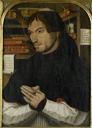 De heilige Dionysius de Areopagiet in gebed
