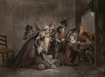 De dauphin gescheiden van zijn moeder - Scheiding van Lodewijk XVII en Marie-Antoinette van Oostenrijk (1755-1793), koningin van Frankrijk, in de gevangenis van de Tempel, op 3 juli