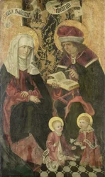 De familie van Zebedeüs / Engel Gabriël uit een Annunciatie