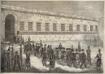 De strafkolonie van Rochefort in de 19e eeuw. Gravure in 