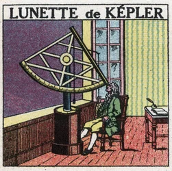 De eerste optische instrumenten: astronomische kijker door Johannes Kepler (1571-1630) uitgevonden rond 1615