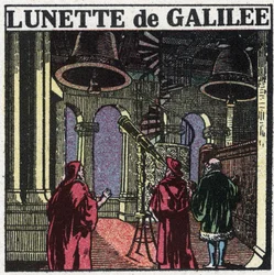 De eerste optische instrumenten: astronomische kijker van Galileo Galilei (1564-1642) uitgevonden in 1610