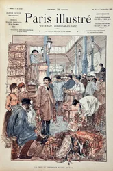 Het spel criee in de Halles de Paris in 1887
