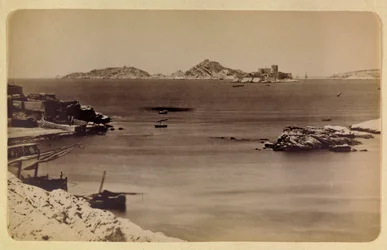 De stad Marseille en haar omgeving rond 1885-1890: het kasteel van If en de eilanden, Privécollectie