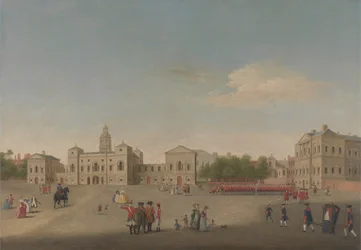 Uitzicht op Horse Guards en Whitehall