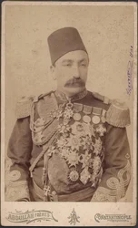 Portret van sultan Abdulhamid II (1842-1918) - Sultan Abduelhamid II (1842-1918), Keizer van de Ottomanen, Kalief van de Gelovigen, Anoniem. Fotografie
