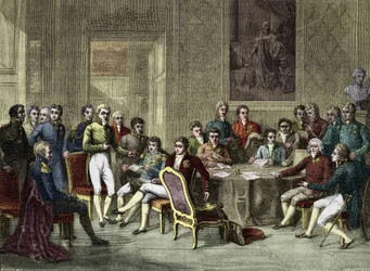 Het Congres van Wenen. Het Weense Congres in 1815. Alexander I, Tsaar; H.R. Stewart, Castlereagh; François I, Keizer van Oostenrijk; Frederik Willem III, Koning van Pruisen; Karl August, Prins van Hardenbergh; Wilhelm von Humboldt (William van Humboldt)