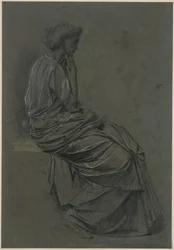 Zittende vrouw