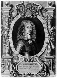 Portret van George Wilhelm, Keurvorst van Brandenburg (1595-1640), gegraveerd door Petr de Iode