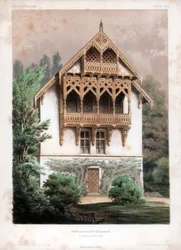Gevel van een woongebouw, Schönhausen, nabij Berlijn, Duitsland, c1850