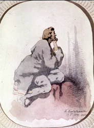 Portret van Frederic Chopin (1810-1849), Poolse componist. Aquarel door Kwiatkowski.